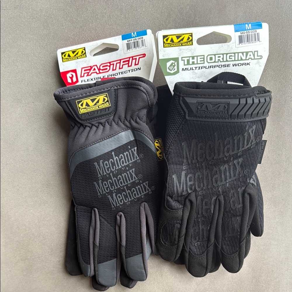 Black and Gray Heavy-Duty Gloves with Reinforced Palms